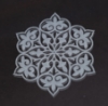 Picture of Cake Stand Laser Etched Round 32 Crystal Hanging Strands 4-Legs  | 18"Dx4.25"H |  Item No. 20234 FREE SHIPPING