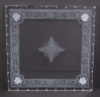 Picture of Cake Stand Laser Etched Square with 36 Crystal Hanging Strands 4-Legs  | 16"Sqx4.25"H |  Item No. 20235 FREE SHIPPING
