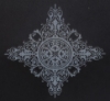 Picture of Cake Stand Laser Etched Square with 36 Crystal Hanging Strands 4-Legs  | 16"Sqx4.25"H |  Item No. 20235 FREE SHIPPING