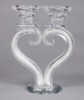 Picture of Clear Crystal Candle Holder  Heart Shape Stem Two Light | 5.5"x 7"High | Item No. 20308