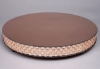 Picture of  Cake Stand Rose Gold Mirror with 4 Rows of Mirror Chips Border | 18"Dx 2.75"H |  Item No. 16203 FREE SHIPPING 