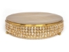 Picture of Gold Finish Metal Cake Stand 4-Rows of Honey Color Crystal Bead Border | 16"Dx4"H |  Item No. 16142
