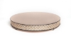 Picture of  Cake Stand Rose Gold Mirror with 4 Rows of Mirror Chips Border | 14"Dx 2.75"H |  Item No. 16201 FREE SHIPPING 