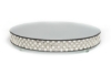 Picture of Cake Stand Silver Mirror with 4 Rows of Square Mirror Chips Border | 16"Dx 2.75"H |  Item No. 16205 FREE SHIPPING