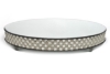 Picture of Cake Stand Silver Mirror with 4 Rows of Square Mirror Chips Border | 18"Dx 2.75"H |  Item No. 16206 FREE SHIPPING