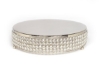 Picture of Nickel Finish Metal Cake Stand 4-Rows of Clear Crystal Bead Border | 14"Dx4"H |  Item No. 16161
