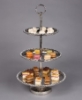 Picture of Silver Cupcake Stand 3-Tier with Rhinestone Border Trays  | 12"Dx20"H |  Item No. 16167