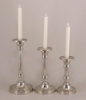 Picture of Candle Holder Nickel Plated Aluminum  Set/2  | 5"Dx10"H |  Item No.51105X  SOLD AS IS