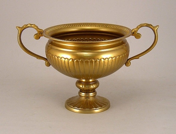 Picture of Antique Gold Bowl with Handles Pedestal Base  | 8"Dx6.75"H |  Item No. 51477X  SOLD AS IS
