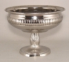 Picture of Compote Bowl Vase Nickel Plated Aluminum Pedestal Ribbed  | 10.5"D x 7.75"H | Item No. 51381X  SOLD AS IS