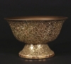 Picture of Gold Mosaic Bowl Compote Vase Revere Shape | 10"Dx5.75"H | Item No. 24301