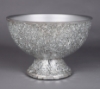 Picture of Silver Mosaic Bowl Compote Vase Half Round | 10"Dx7"H | Item No. 24314