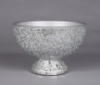 Picture of Silver Mosaic Bowl Compote Vase Half Round Set/2 | 8"Dx5.5"H | Item No. 24315
