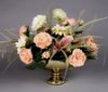 Picture of Gold Bowl Mercury Glass Dry Flower Arrangement Smooth Finish | 10"Dx6.5"H | Item No. 16001