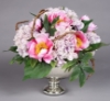 Picture of Silver Bowl Speckled Mercury Glass Dry Flower Arrangement Smooth Finish | 10"Dx6.25"H | Item No. 16011