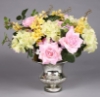 Picture of Silver Bowl Mercury Glass Dry Flower Arrangement Urn Shape   Set/2| 6"Dx5"H | Item No. 16121