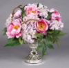 Picture of Silver Bowl Mercury Glass Dry Flower Arrangement Low Tray | 8"Dx7.5"H | Item No. 16134X