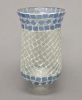 Picture of Mosaic Glass Hurricane Shade Blue Border 4"Dx7.5"H  #79512