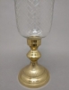 Picture of Clear Glass Hurricane Shade Mesh Cut for Candle Holders  Set/2 | 6.5"Dx10"H |  Item No. 20140 Rim Chipped