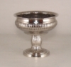 Picture of Compote Bowl Vase Nickel Plated Aluminum Pedestal Ribbed  Set/2 | 6.00"D x 5.50"H |  Item No. 51383X   SOLD AS IS