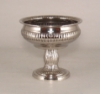 Picture of Silver Color Nickel Plated Ribbed Pedestal Bowl  Set/2 | 6.00"D x 5.50"H |  Item No. 51383X   SOLD AS IS
