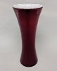 Picture of Red Vase Glass Concave Shaped Floral Centerpiece  Set/2  | 6.25"Dx15.5"H |  Item No. 12403