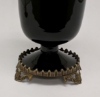 Picture of Black Vase Glass Cylinder Gold Metal Rim & Base Floral Centerpiece  | 7"Dx12.75"H |  Item No. 69132