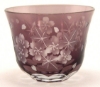 Picture of Votive Candle Holder Floral Etching Amethyst  Color Glass Set of 6  |3"Dx2.5"H|  Item No.20654