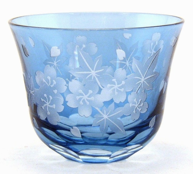 Votive Candle Holder Floral Etching Light Blue Color Glass Set/6 3"Dx2.5"H 20664,Uniquely