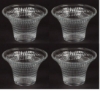 Picture of Set/4 Votive Candle Holder Clear Glass Hatch Pattern Flared  |5"Dx3.5"H|   Item No. 00855