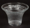 Picture of Set/4 Votive Candle Holder Clear Glass Hatch Pattern Flared  |5"Dx3.5"H|   Item No. 00855