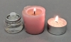Picture of Set/6 Votive Candle Holder Clear Glass with Lines  |3.5"Dx4"H|  Item No. 16081
