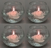 Picture of Set/4 Votive Candle Holder Clear Cut Glass Ball  |5"Dx4"H|  Item No. 20158