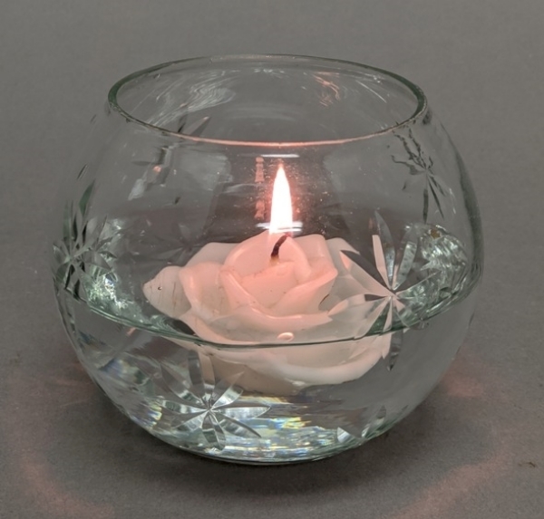 Picture of Set/4 Votive Candle Holder Clear Cut Glass Ball  |5"Dx4"H|  Item No. 20158