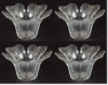 Picture of Set/4  Votive Candle Holder Clear Glass Tulip Shaped  |5"Dx3"H|  Item No.24551