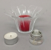 Picture of Set/4  Votive Candle Holder Clear Glass Tulip Shaped  |5"Dx3"H|  Item No.24551