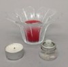 Picture of Votive Candle Holder Clear Glass Tulip Shaped Set of 4 |5"Dx3"H|  Item No.24551