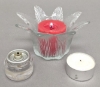 Picture of Set/4 Votive Candle Holder Clear Glass Lily Shape  |4.25"Dx2.5"H|   Item No. 28301