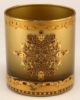 Picture of Votive Candle Holder Gold Glass with Gold Print Cylinder Set of 6  |2.75"Dx3"H|  Item No. 20703
