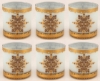 Picture of Votive Candle Holder Light Blue Glass with Gold Print Cylinder  Set of 6  I2.75"Dx3"H|  Item No. 20723