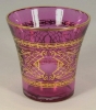 Picture of Votive Candle Holder Lavender Glass with Gold Print Flare Set of 4  |3"Dx3.5"H|  Item No.73216