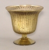 Picture of Gold Mercury Glass Bowl Dry Flower Arrangement on Pedestal & Lines Set/2  | 6"Dx5.5"H | Item No. 16006