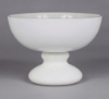 Picture of Compote Bowl Vase Glass White Pedestal Base Round Smooth  | 7.75"D x 5.5"H |  Item No. 16022