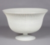 Picture of White Bowl Glass Fluted Lines on Pedestal Base  | 10"D x 6.5"H |  Item No. 16024