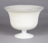 Picture of Compote Bowl Vase Glass White Pedestal Base Round Fluted  | 8"D x 6"H |  Item No. 16025