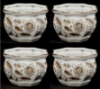 Picture of Brown Floral Print on White Ceramic Planter Octagonal Set/4  | 5"Wx3.5"H |  Item No. 71508