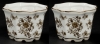 Picture of Brown Floral Print on White Ceramic Planter Octagonal Set/2  | 6"Wx4"H |  Item No. 71509