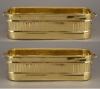 Picture of Planter Brass Window Fluted Lines Handles Set/2  | 5"W x 14"L x 4"H |  Item No. 99492