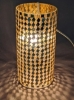 Picture of Gold Vase Mosaic Glass Cylinder with Diamond Shape Gold & Mirror Chips Set/2 | 4"Dx8"H | Item No. 46214