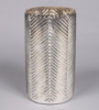 Picture of Silver Mercury Glass Cylinder Vase with Lines | 6"Dx11.25"H |  Item No. 16060